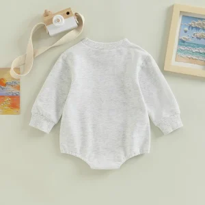 Newborn Baby Unisex Romper Football  Print Crew